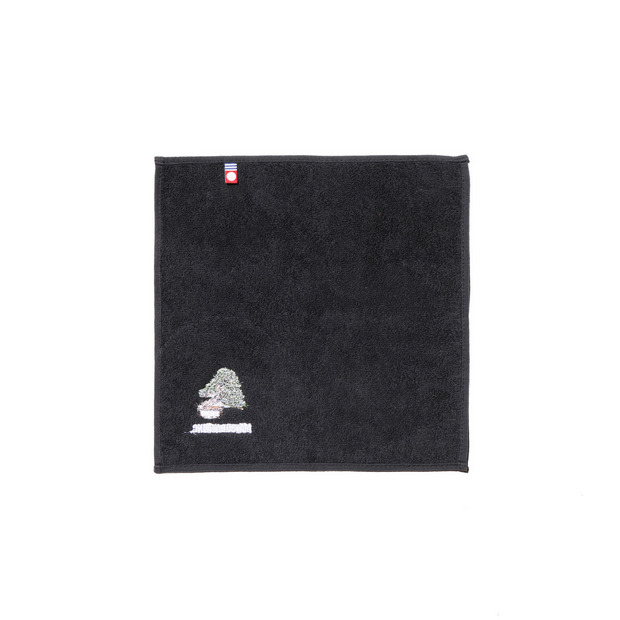 Bonsai Embroidery Handkerchief　- BLACK -